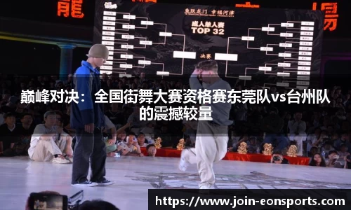 巅峰对决：全国街舞大赛资格赛东莞队vs台州队的震撼较量